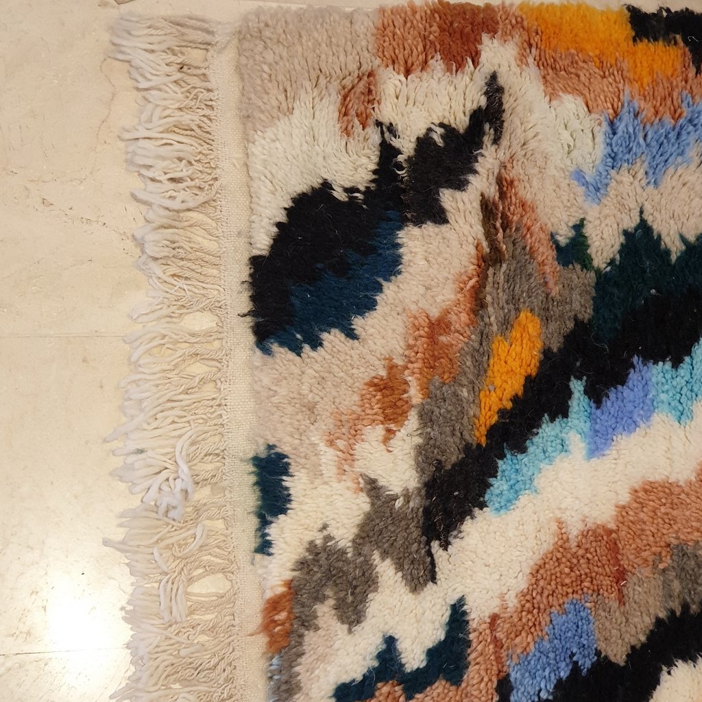 ROWE | 9'8 x 2'6 Ft | 3x0,8 m | Moroccan Beni Ourain Runner | 100% wool handmade - OunizZ