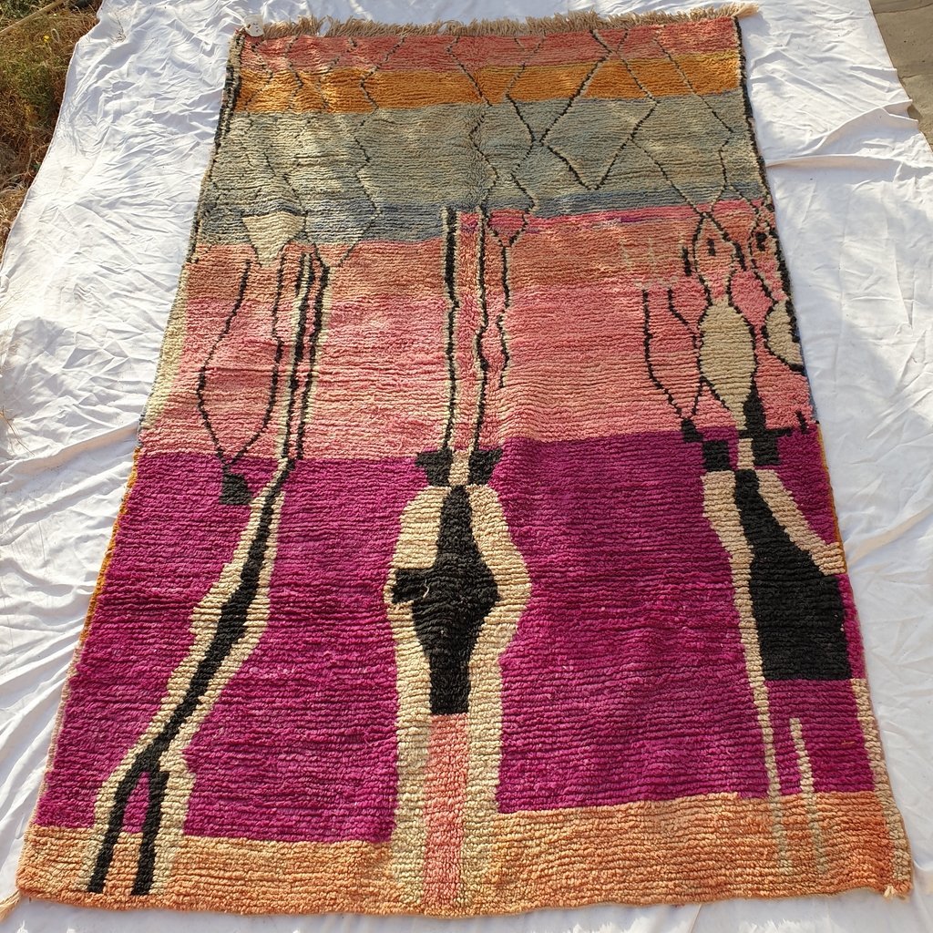 RWISSA | 9'9x6 Ft | 3x2 m | Moroccan Colorful Rug | 100% wool handmade - OunizZ