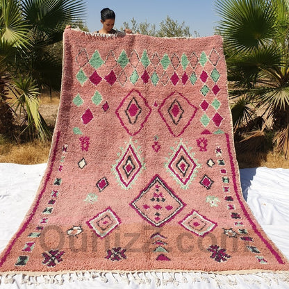 SABAH | 10'3x6'6 Ft | 315x201 cm | Moroccan Vintage style Rug | 100% wool handmade - OunizZ