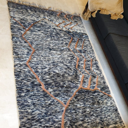 SADIL | 8'4x4'7 Ft | 2,6x1,5 m | Moroccan Beni Mrirt Rug | 100% wool handmade - OunizZ