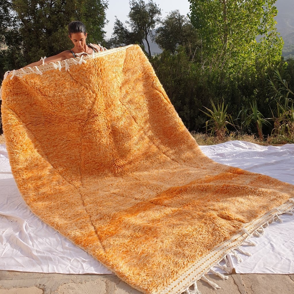 SAFRAN | 9'7x7 Ft | 3x2 m | Moroccan Beni Ourain Rug | 100% wool handmade - OunizZ