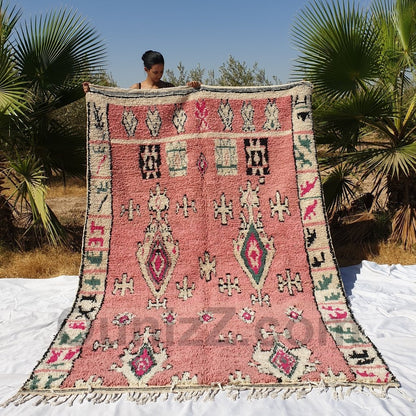 SAGUIA | 10'4x6'5 Ft | 317x198 cm | Moroccan Vintage style Rug | 100% wool handmade - OunizZ