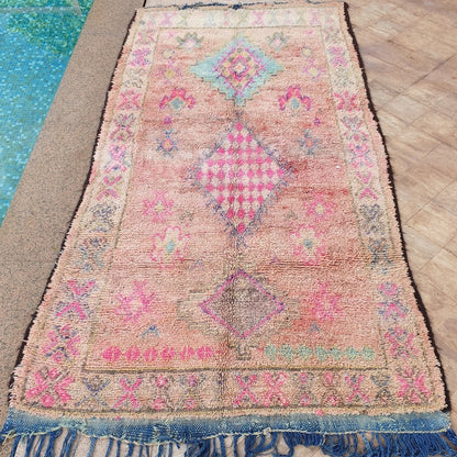 SAMRE | 10x5'2 Ft | 3x1,6 m | Moroccan VINTAGE Colorful Rug | 100% wool handmade - OunizZ