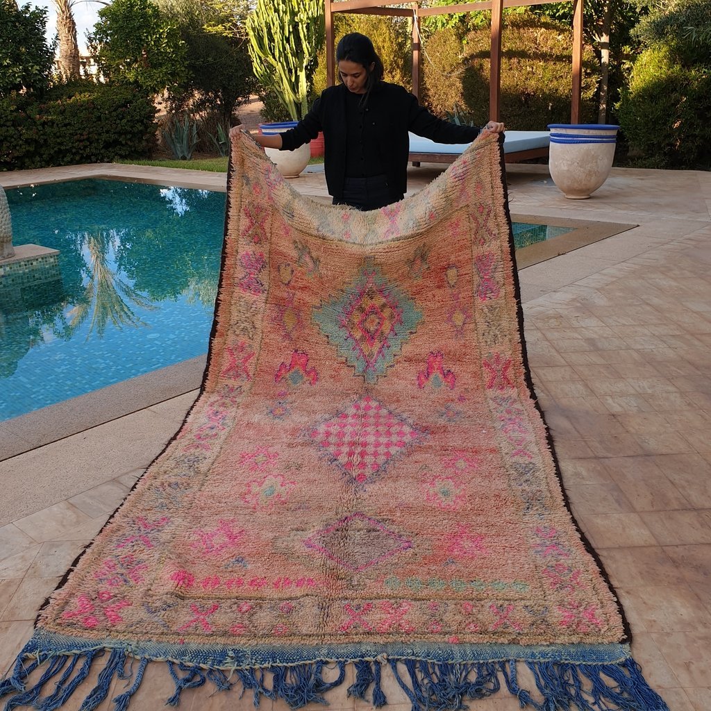 SAMRE | 10x5'2 Ft | 3x1,6 m | Moroccan VINTAGE Colorful Rug | 100% wool handmade - OunizZ