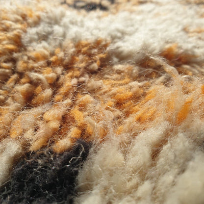 Sarhana - Moroccan Shag Rug Soft & Thick Pink Orange Beni Ourain | High Pile Area Berber Rug | 11'2x6'3 Ft | 3,4x2 m - OunizZ