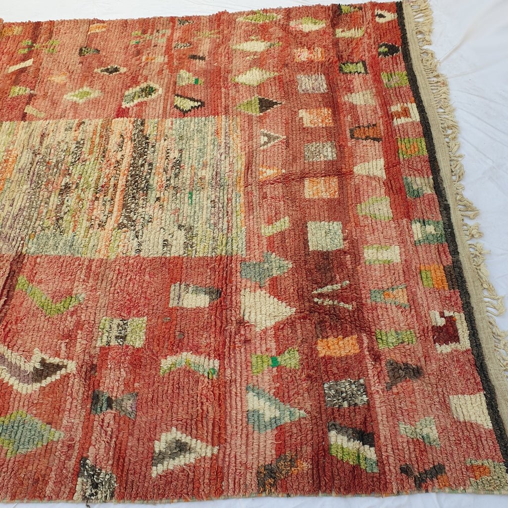 Sarjane | MOROCCAN RUG BOUJAD | Moroccan Berber Rug | Colorful Rug Moroccan Carpet | Authentic Handmade Berber Living room Rugs | 13'75x10'17 Ft | 419x310 cm - OunizZ