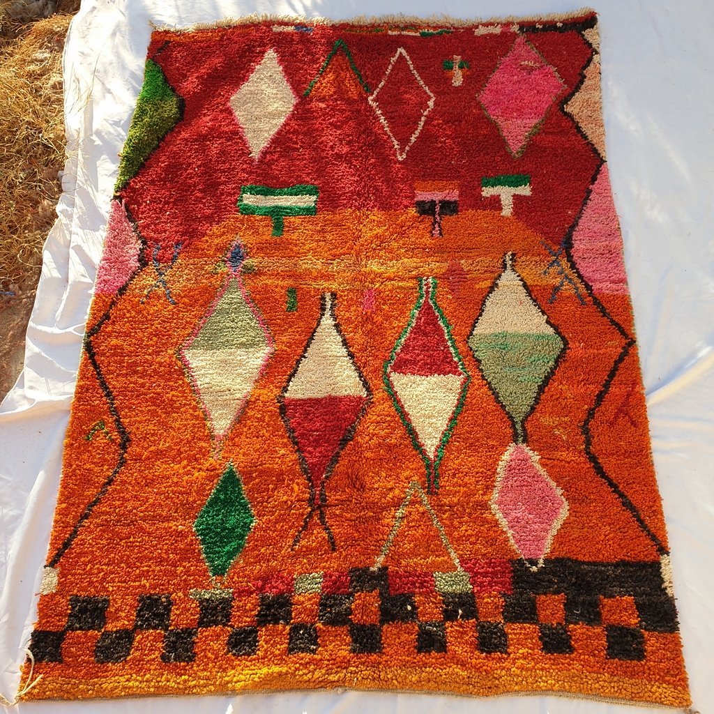SATAA | 9x6'5 Ft | 2,85x2 m | Moroccan Colorful Rug | 100% wool handmade - OunizZ