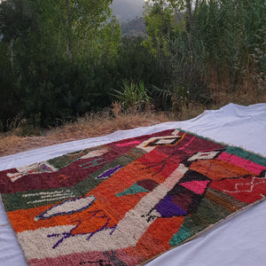 SHABHA | 8x6 Ft | 2,5x1,8 m | Moroccan Colorful Rug | 100% wool handmade - OunizZ