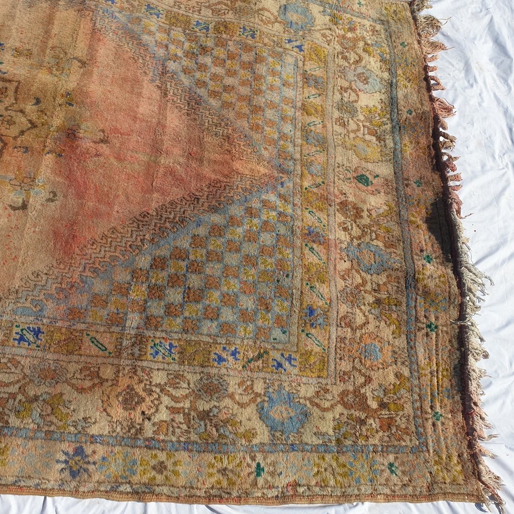 SHULM | 10x6,4 Ft | 3x2 m | Moroccan VINTAGE Rabat Rug | 100% wool handmade - OunizZ