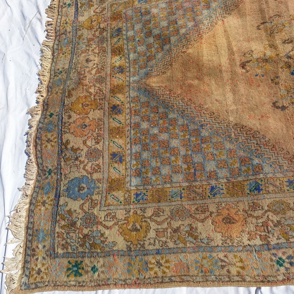 SHULM | 10x6,4 Ft | 3x2 m | Moroccan VINTAGE Rabat Rug | 100% wool handmade - OunizZ