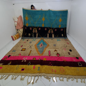 SIBAB | Boujaad Rug 14'8x10'8 Ft | 450x330 CM | 100% wool handmade in Morocco - OunizZ