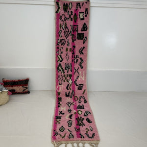 SIMFAID Runner | 10'6x2'3 Ft | 3,24x0,70 m | Moroccan Colorful Rug | 100% wool handmade - OunizZ