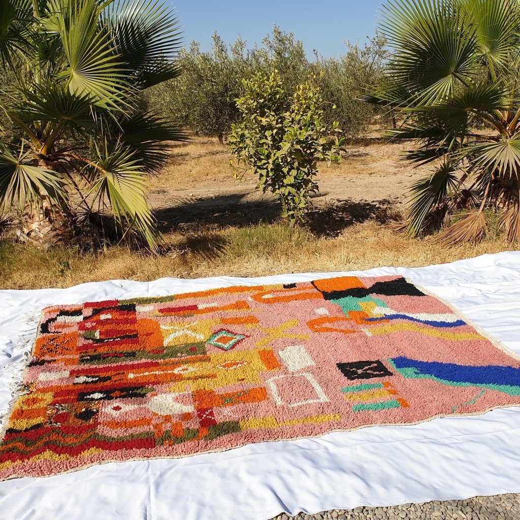 SIMGNIN | 8'8x6'8 Ft | 268x208 cm | Moroccan Colorful Rug | 100% wool handmade - OunizZ