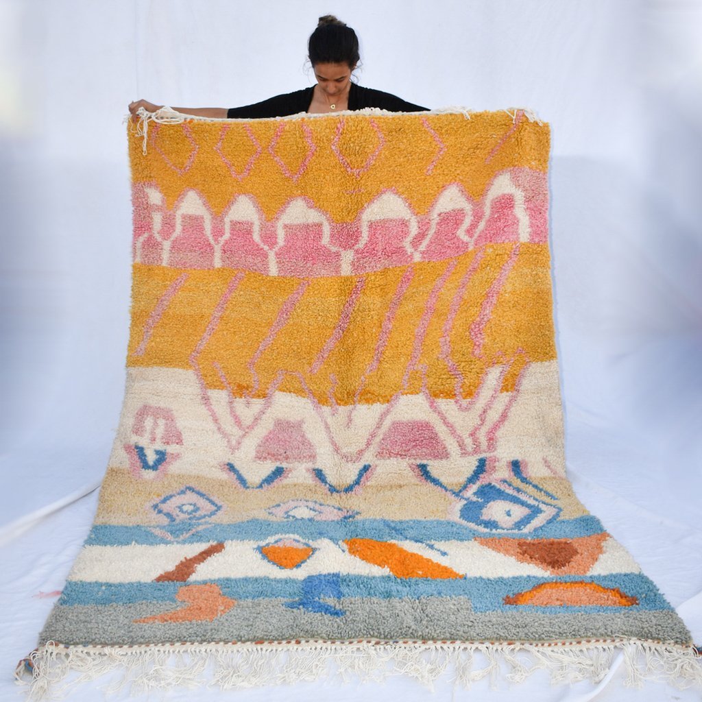 SIMIDELINA | 8x5 Ft | 2,5x1,5 m | Moroccan Colorful Rug | 100% wool handmade - OunizZ