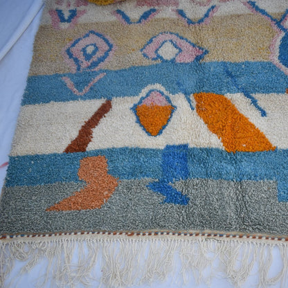 SIMIDELINA | 8x5 Ft | 2,5x1,5 m | Moroccan Colorful Rug | 100% wool handmade - OunizZ