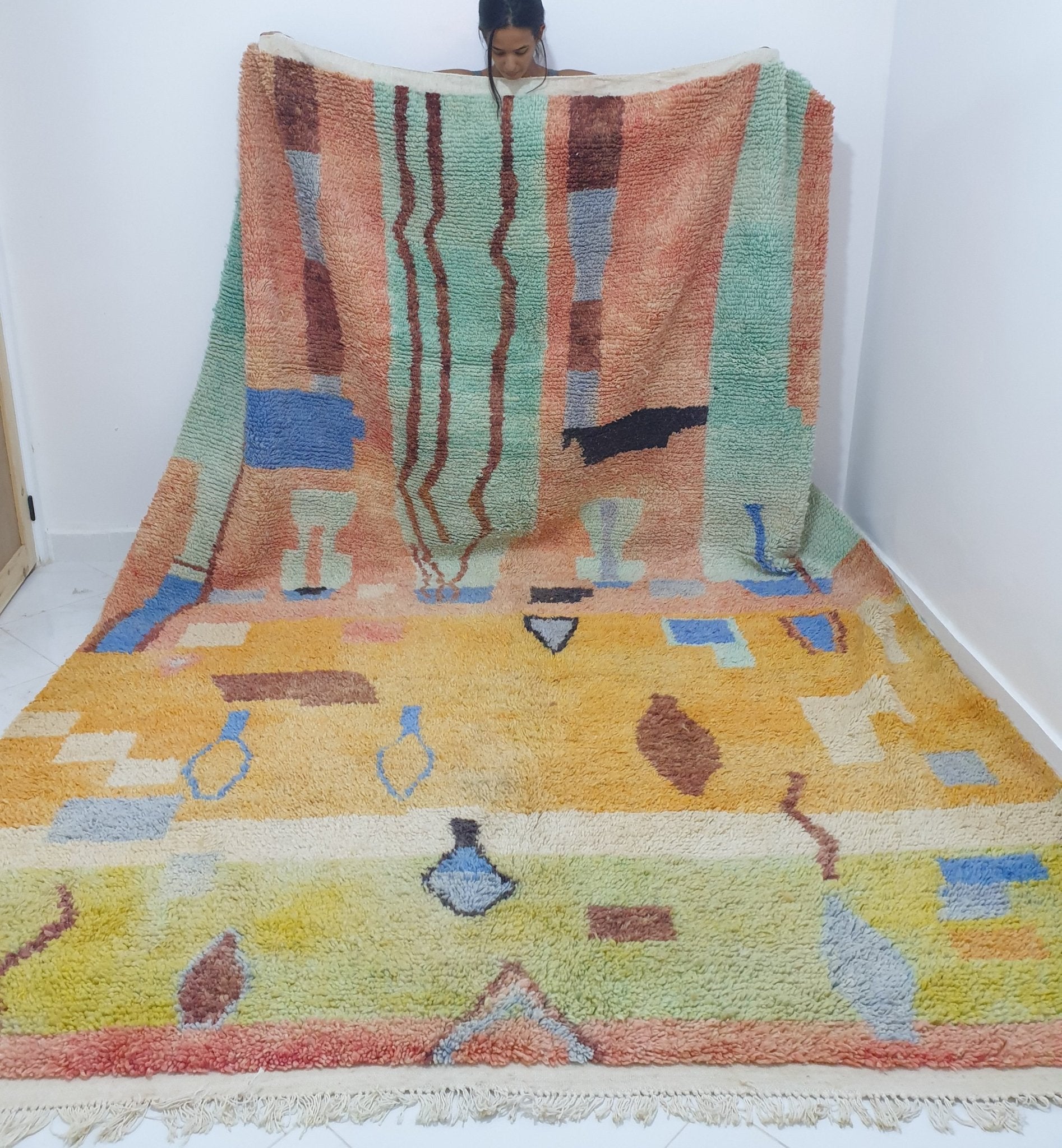 SIMIHALWA | 8'x11' Ft | Moroccan Colorful Rug | 100% wool handmade - OunizZ