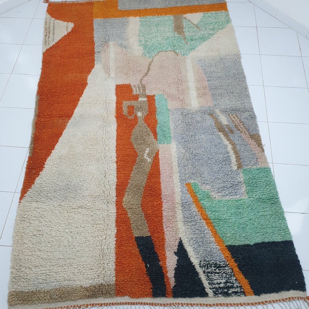SIMISOUDA | 10'5x6'5 Ft | 3,20x2,00 m | Moroccan Colorful Rug | 100% wool handmade - OunizZ