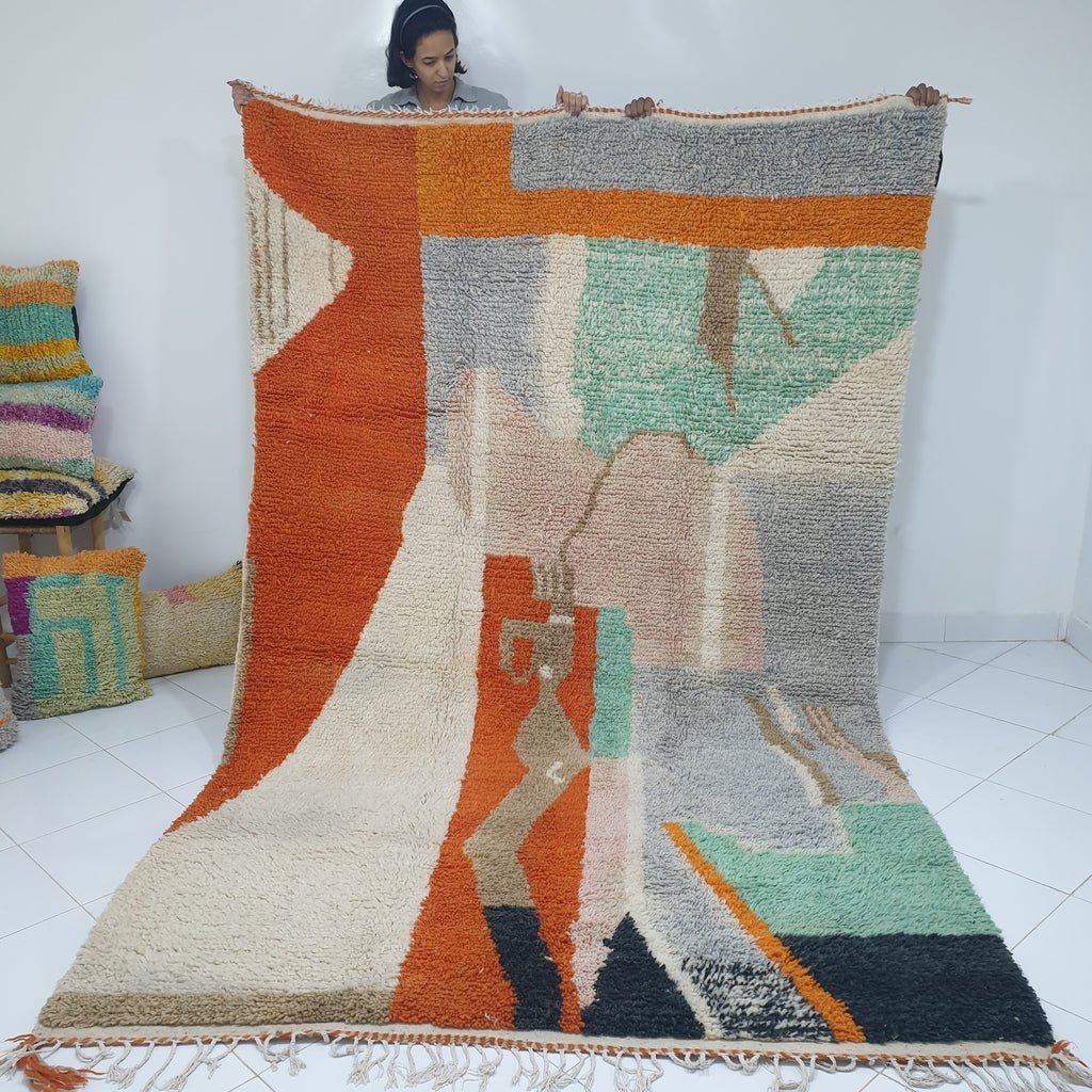 SIMISOUDA | 10'5x6'5 Ft | 3,20x2,00 m | Moroccan Colorful Rug | 100% wool handmade - OunizZ