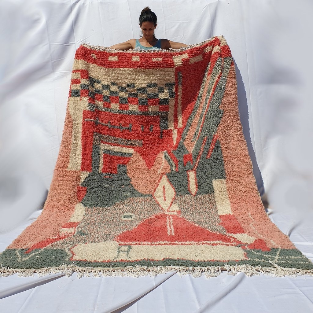 SIMOUNI | 10x6'5 Ft | 3x2 m | Moroccan Colorful Rug | 100% wool handmade - OunizZ