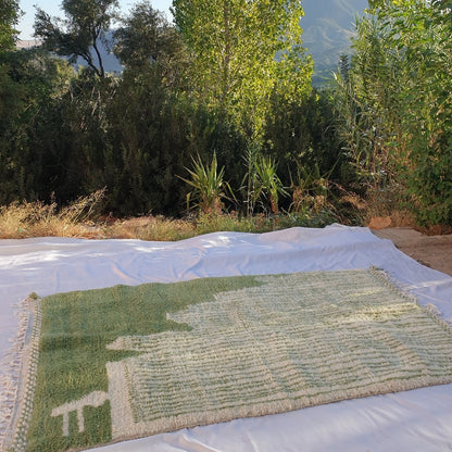 SKYMA | 7'7x4'8 Ft | 2,34x1,45 m | Moroccan Beni Ourain Rug | 100% wool handmade - OunizZ