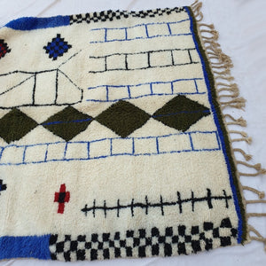 SLILIM | 10'5x6'8 Ft | 3,2x2 m | Moroccan Beni Ourain Rug | 100% wool handmade - OunizZ
