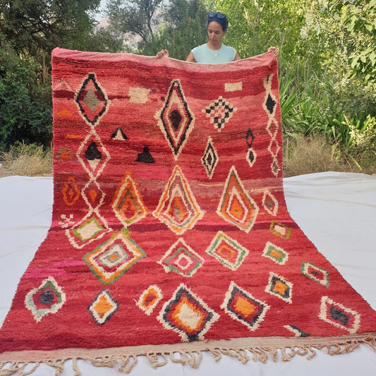 Smirsa - MOROCCAN BOUJAAD RUG | Berber Colorful Area Rug for living room Handmade Authentic Wool | 10x6'62 Ft | 310x202 cm - OunizZ