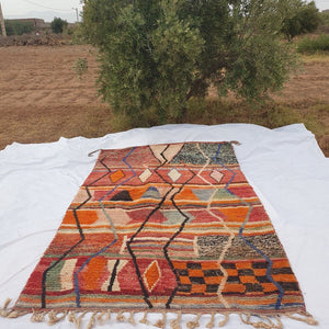 Soft Boujaad Rug Moroccan Colorful Living room carpet | 9'7x6'2 Ft | 297x190 cm | JAHINA | 100% wool handmade - OunizZ