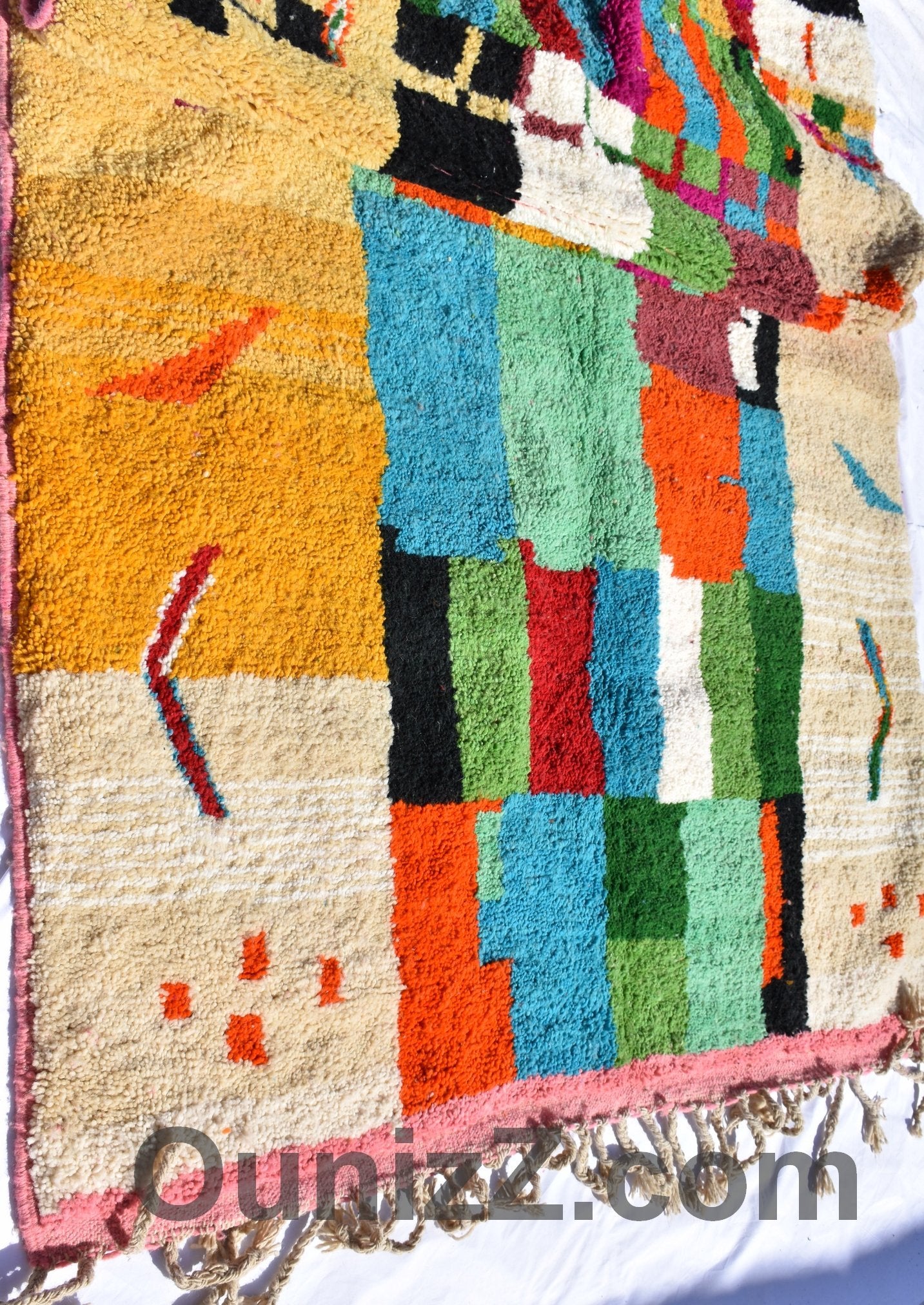SOPHINIA | 8'2x5'35 Ft | 250x163 cm | Moroccan Colorful Rug | 100% wool handmade - OunizZ