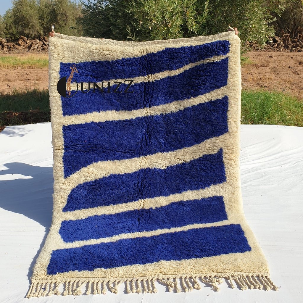 Sounta | Moroccan Beni Mrirt Rug | 6x4'23 Ft | 1,84x1,29 m | 100% wool handmade - OunizZ