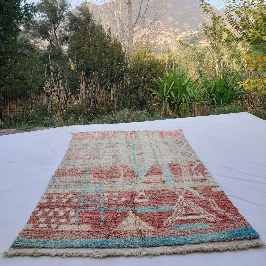 Tadla - MOROCCAN RUG BOUJAD | Moroccan Berber Rug | Colorful Rug Moroccan Carpet | Authentic Handmade Berber Bedroom Rugs | 11'29x5'74 Ft | 344x175 cm - OunizZ