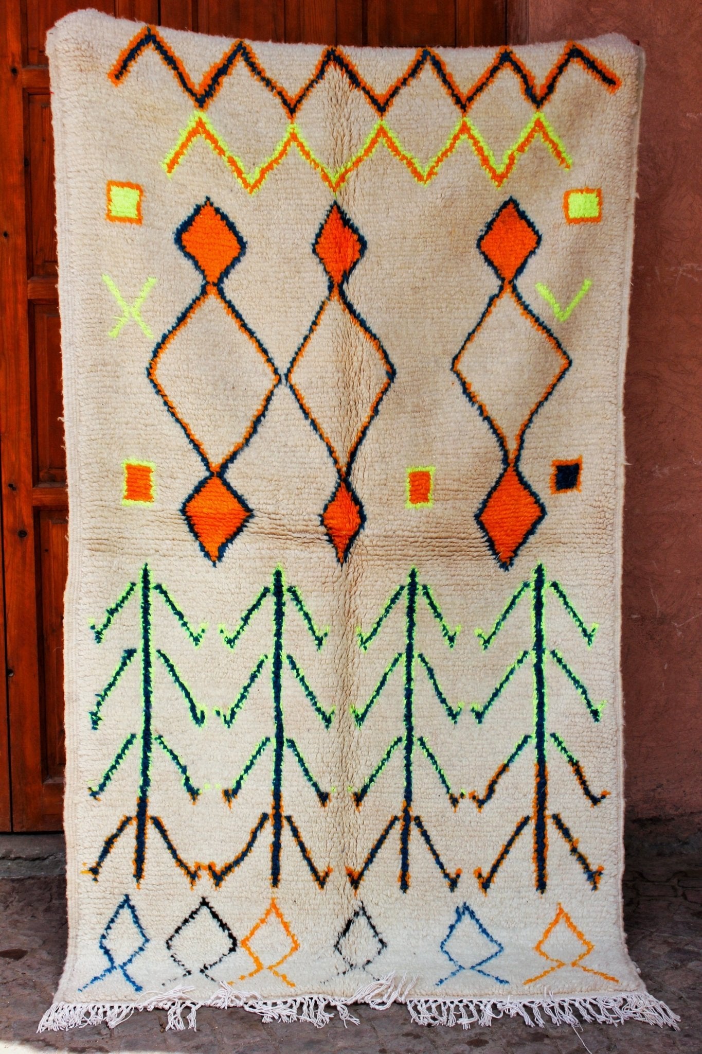 TAFFOUKT | BENI OUARAIN White Rug | 100% wool handmade in Morocco - OunizZ