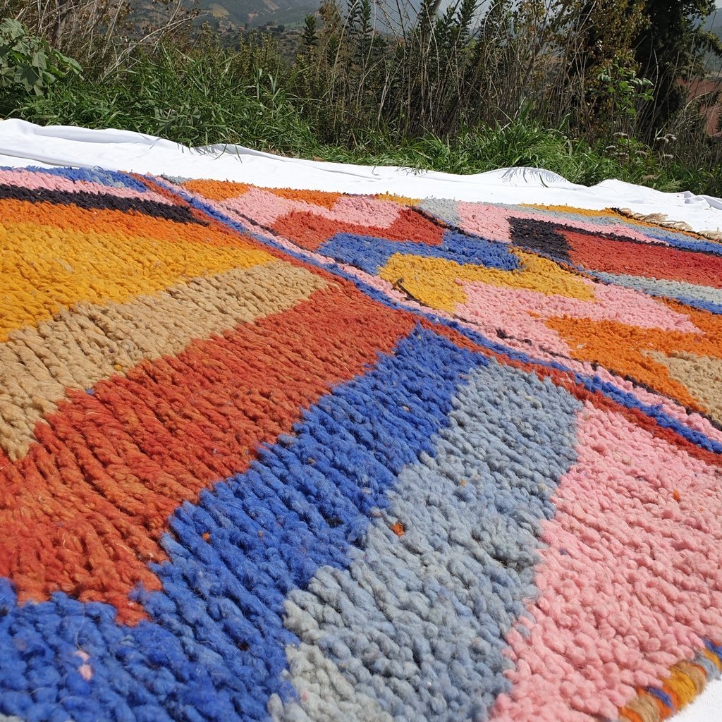 TAGHLISS | 8'5x5 Ft | 2,5x1,5 m | Moroccan Colorful Rug | 100% wool handmade - OunizZ