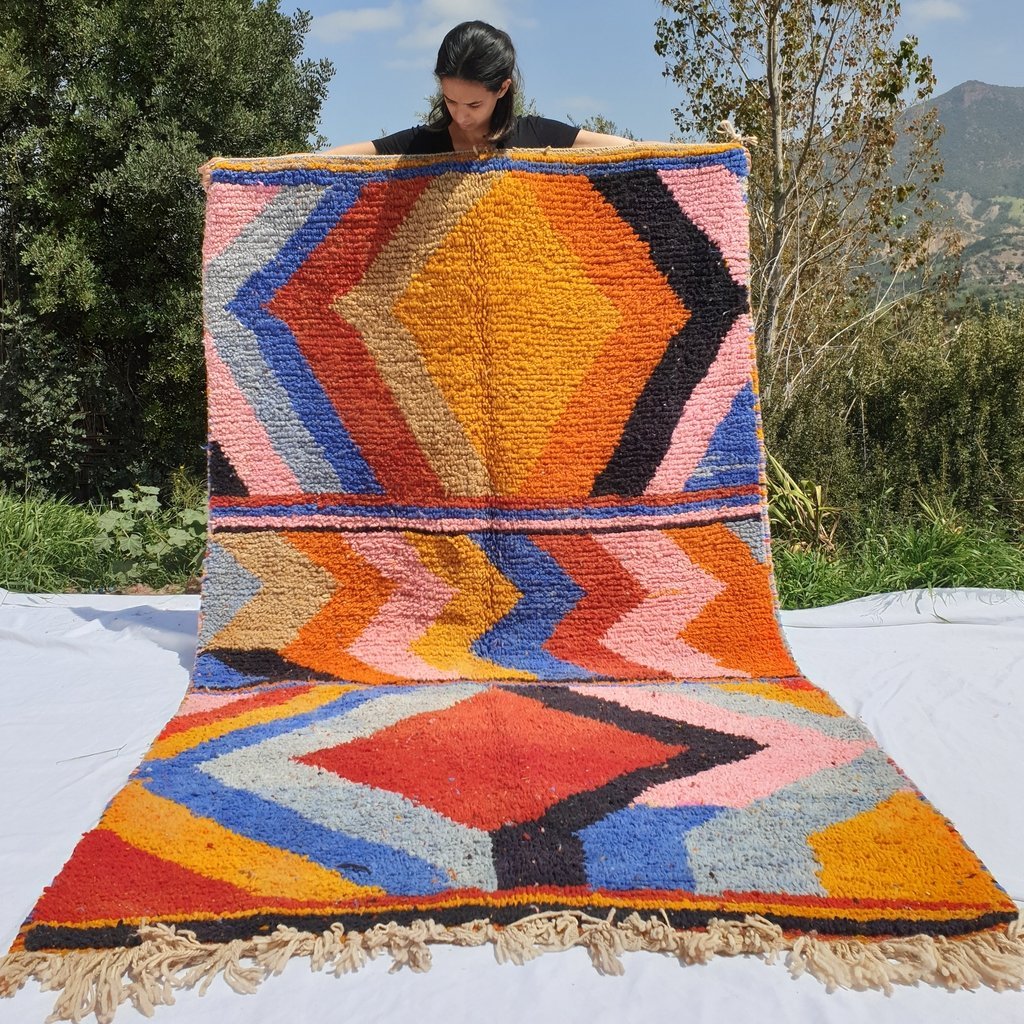 TAGHLISS | 8'5x5 Ft | 2,5x1,5 m | Moroccan Colorful Rug | 100% wool handmade - OunizZ