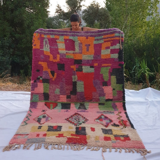 TAKA | 8x5'5 Ft | 2,5x1,7 m | Moroccan Colorful Rug | 100% wool handmade - OunizZ