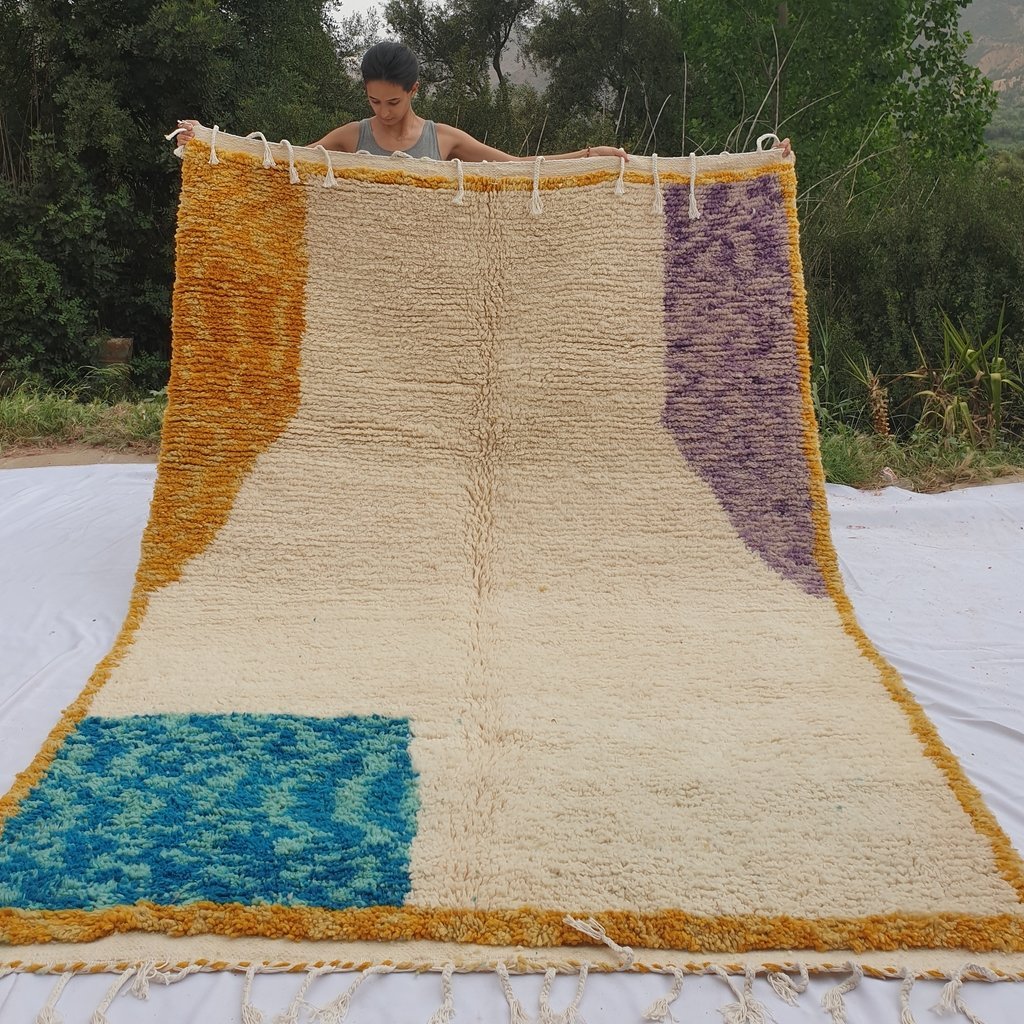TAKAMIN | 10x7 Ft | 3x2 m | Moroccan Beni Ourain Rug | 100% wool handmade - OunizZ