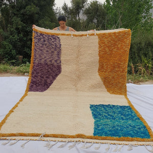 TAKAMINT | 10x7 Ft | 3x2 m | Moroccan Beni Ourain Rug | 100% wool handmade - OunizZ