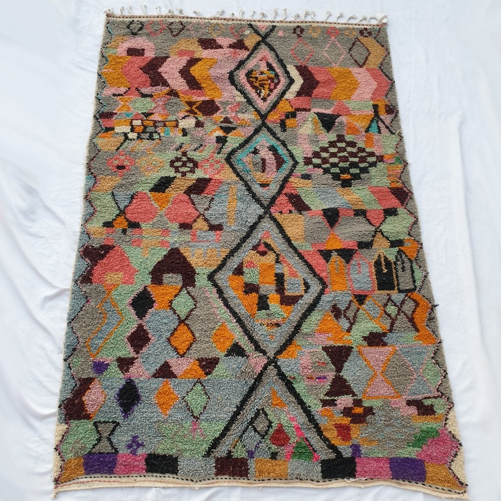 TALTA | 8'5x5'5 Ft | 2,6x1,7 m | Moroccan Colorful Rug | 100% wool handmade - OunizZ