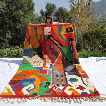 TAMARA | 9'5x6'5 Ft | 3x2 m | Moroccan Colorful Rug | 100% wool handmade - OunizZ