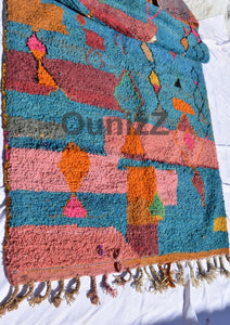 TAMELALT | 8'4x4'92 Ft | 256x150 cm | Moroccan Blue Rug | 100% wool handmade - OunizZ