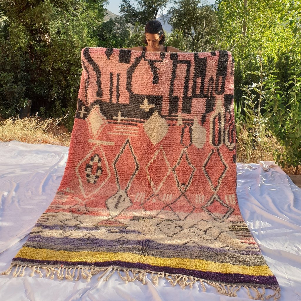 TANIN | 8x5'5 Ft | 2,6x1,7 m | Moroccan Colorful Rug | 100% wool handmade - OunizZ