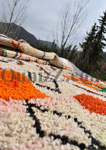 TARLOUA | Azilal White Rug | 100% wool handmade in Morocco - OunizZ