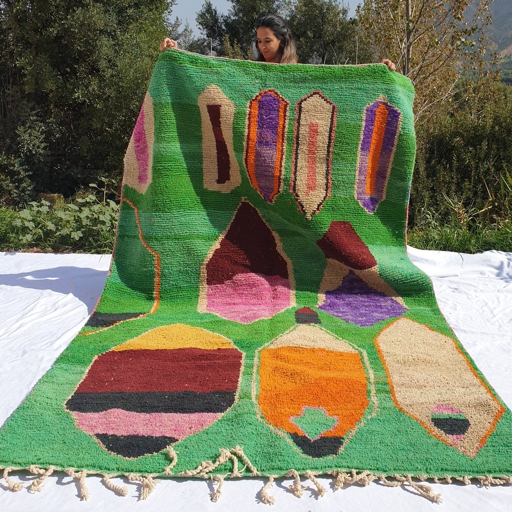 TATA | 10x6 Ft | 3x2 m | Moroccan Colorful Rug | 100% wool handmade - OunizZ