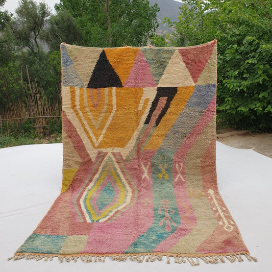 Tayri - MOROCCAN BOUJAAD RUG | Berber Colorful Area Rug for living room Handmade Authentic Wool | 10'2x6'8 Ft | 312x207 cm - OunizZ