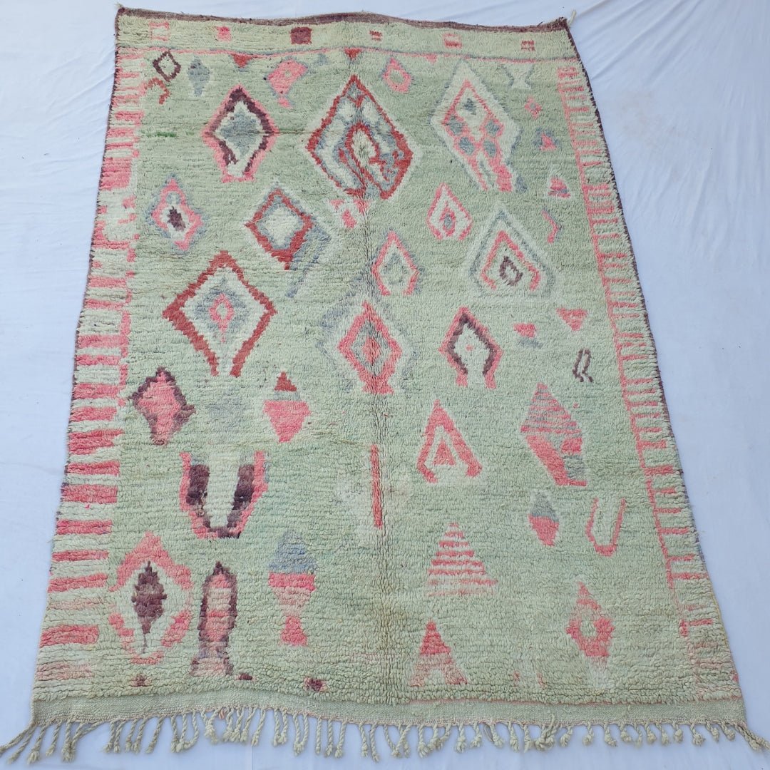 Tayri - MOROCCAN RUG BOUJAD | Moroccan Berber Rug | Colorful Rug Moroccan Carpet | Authentic Handmade Berber Bedroom Rugs | 9'74x6'66 Ft | 297x203 cm - OunizZ
