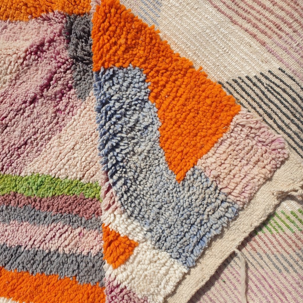 TAZRA | 8x5 Ft | 257x164 cm | Moroccan Colorful Rug | 100% wool handmade - OunizZ