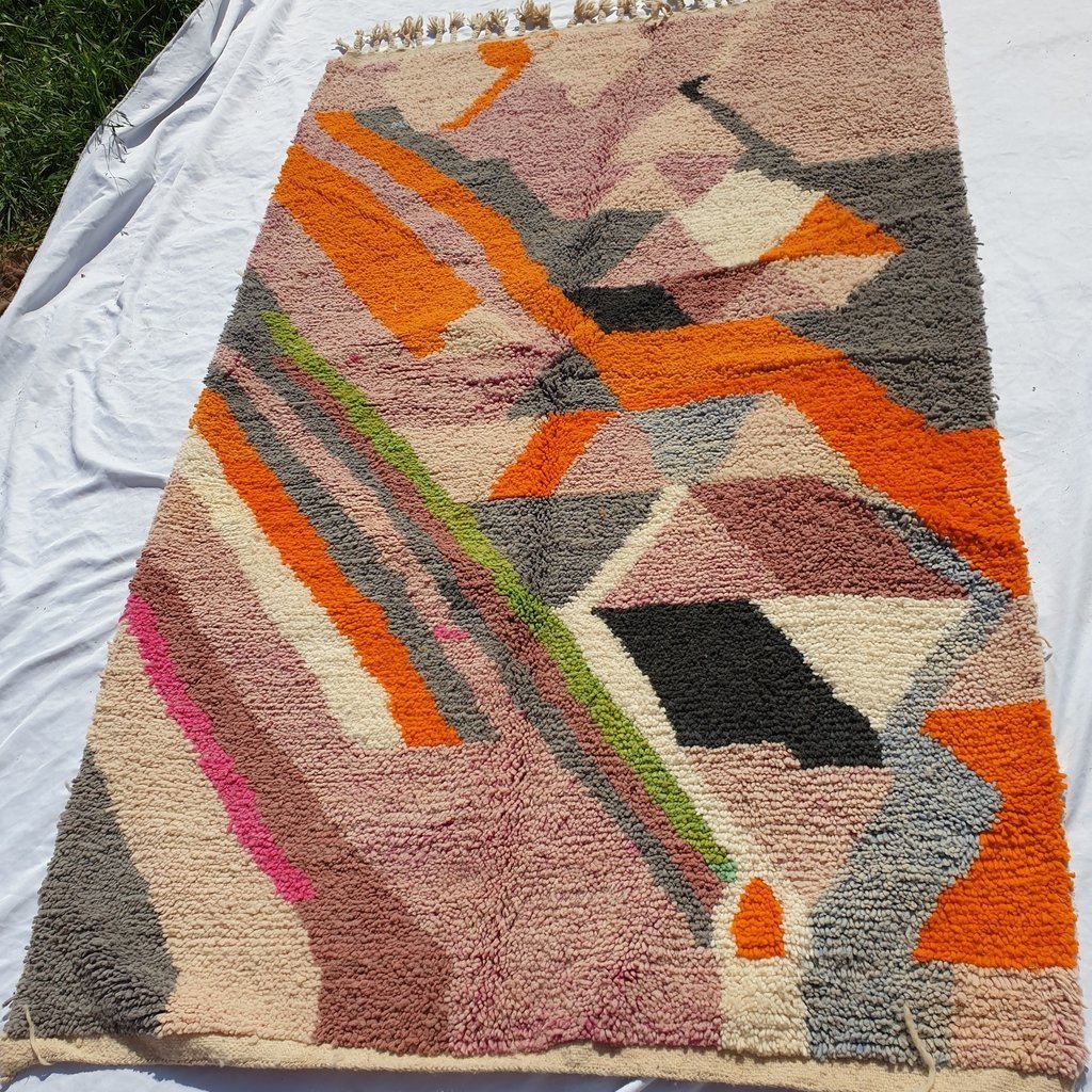 TAZRA | 8x5 Ft | 257x164 cm | Moroccan Colorful Rug | 100% wool handmade - OunizZ