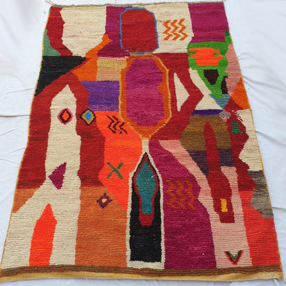 TEKEK | 10'2x6'9 Ft | 3,11x2,10 m | Moroccan Colorful Rug | 100% wool handmade - OunizZ