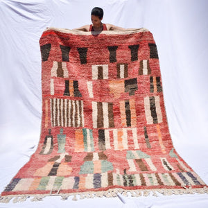 TERTULIAN | 9x6 Ft | 3x2 m | Moroccan Colorful Rug | 100% wool handmade - OunizZ