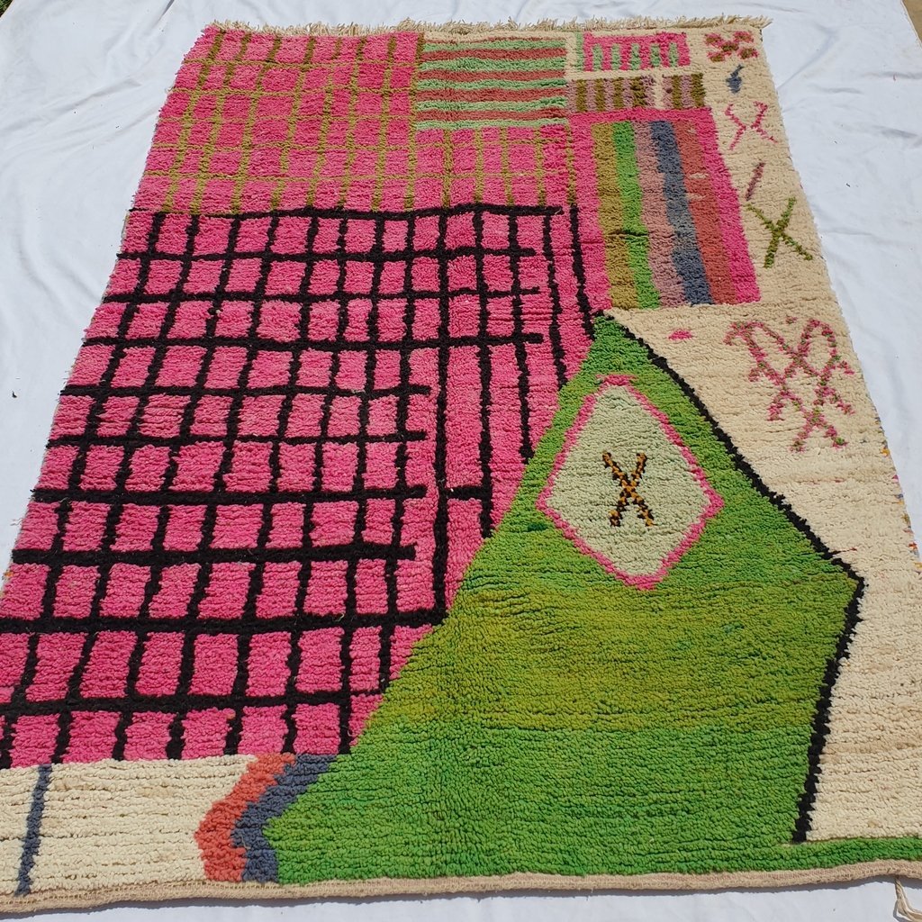 TEWTEW | 9x5'5 Ft | 2,7x1,7 m | Moroccan Colorful Rug | 100% wool handmade - OunizZ