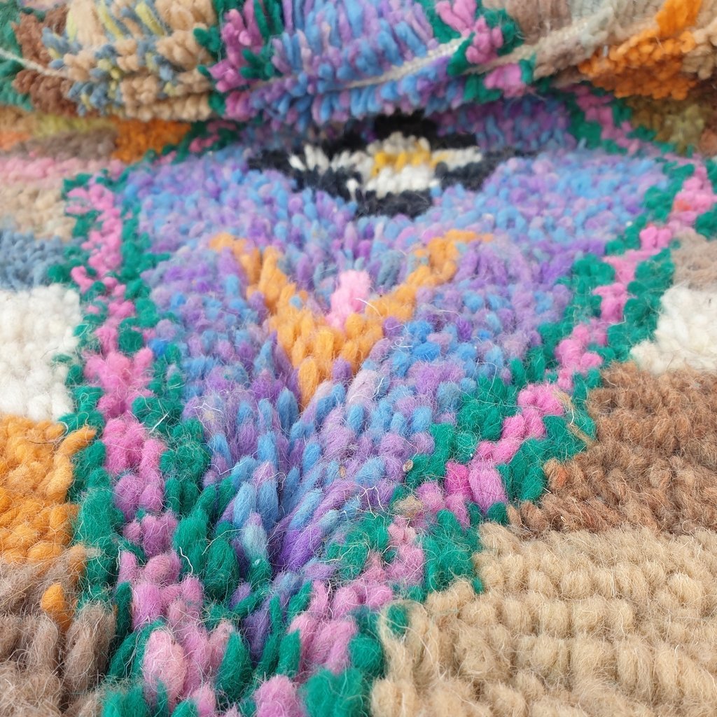 TIBIJ | 7'7x4'9 Ft | 2,34x1,50 m | Moroccan Colorful Rug | 100% wool handmade - OunizZ